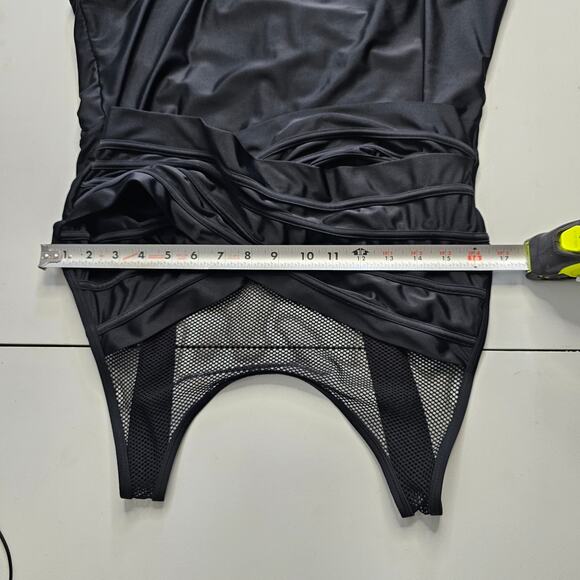 Adore Me One Piece Swim Womens Plus Size 2X Black Lilinoe Contour Plus Fishnet - Picture 7 of 16